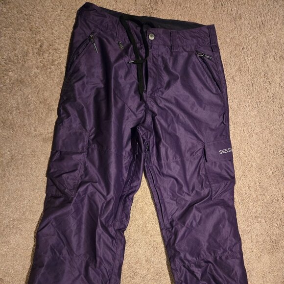 Sessions Terrain Womens Snowboard Ski Snow Pants RECCO Purple Large - Picture 1 of 3